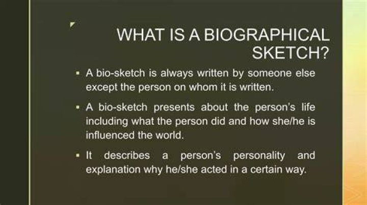 Does biographical sketch mean?