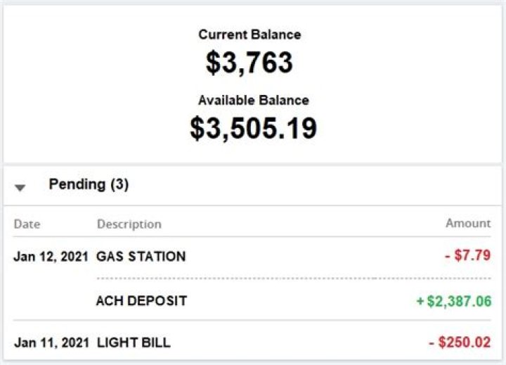 Does usaa show pending deposits?