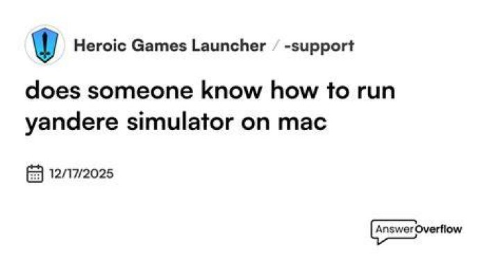 Does yandere simulator work on mac?
