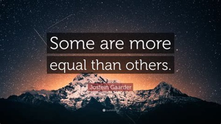 For some are more equal than others?