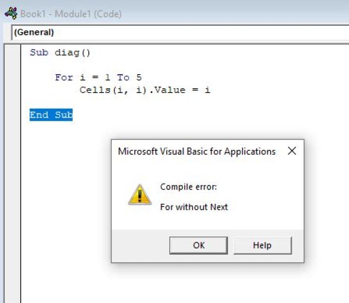 For without next compile error?