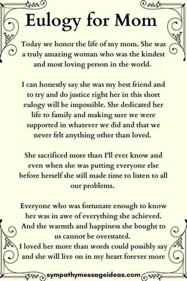 How do you eulogize someone?