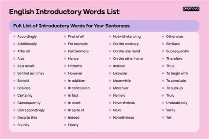 How many introductory words are there?