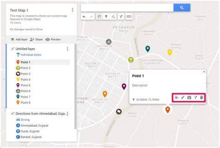 How to add pinpoints on google maps?