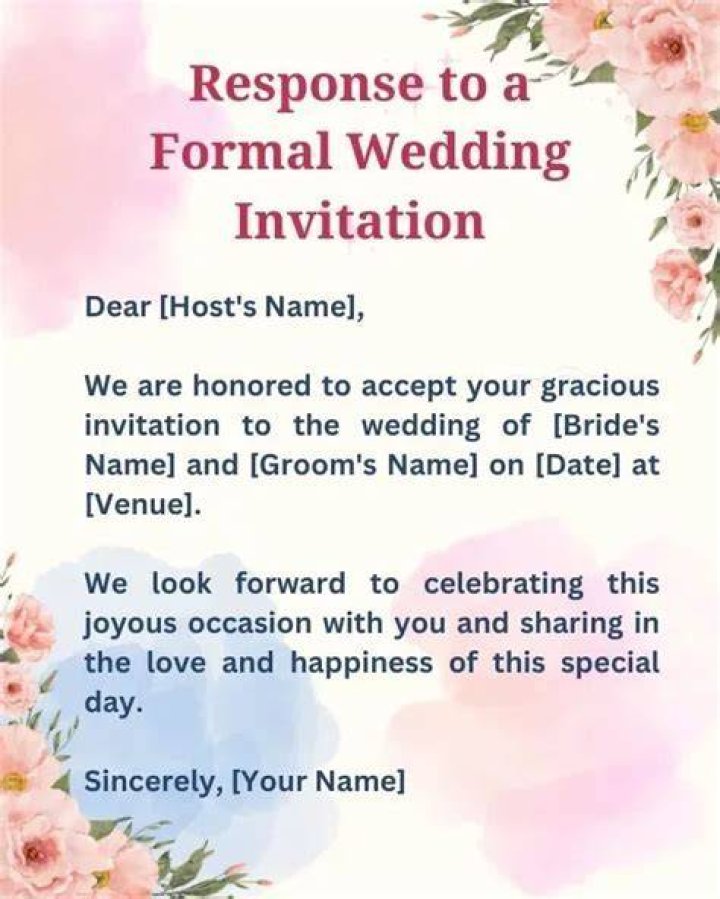 In reply to invitation?