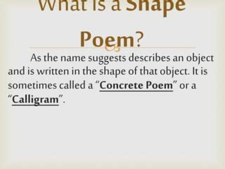 Is a calligram a shape poem?