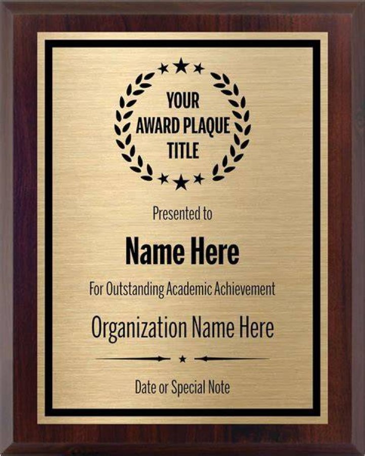 Is a plaque an award?