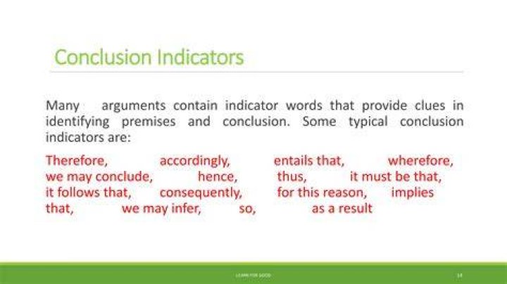 Is hence a conclusion indicator?