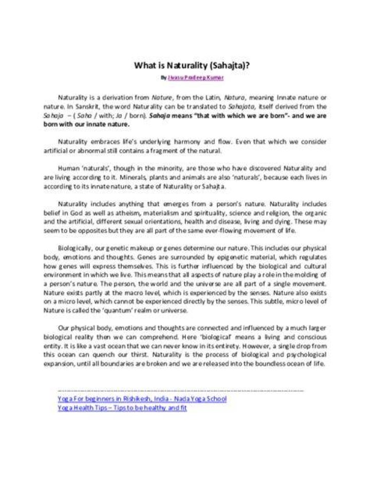 Is naturality a real word?
