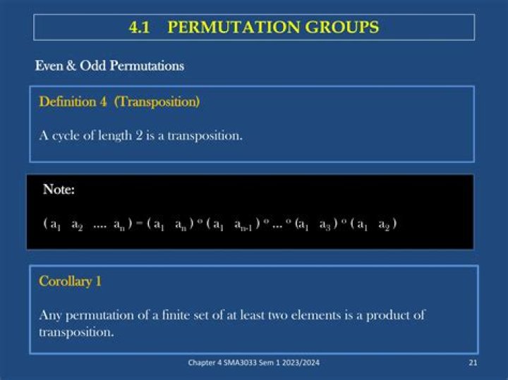 Is transposition a permutation?