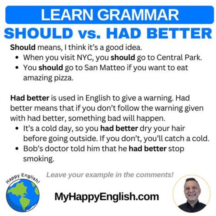 Should better vs had better?