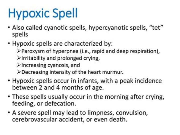 What causes hypercyanotic spells?