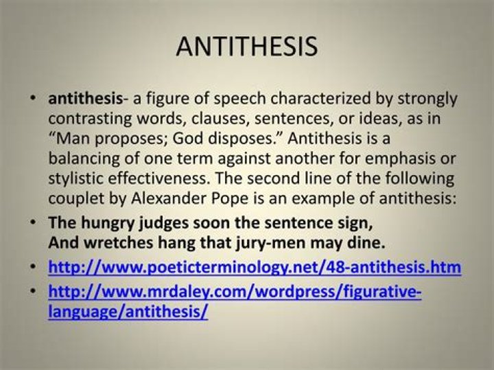 What does antithetical word mean?