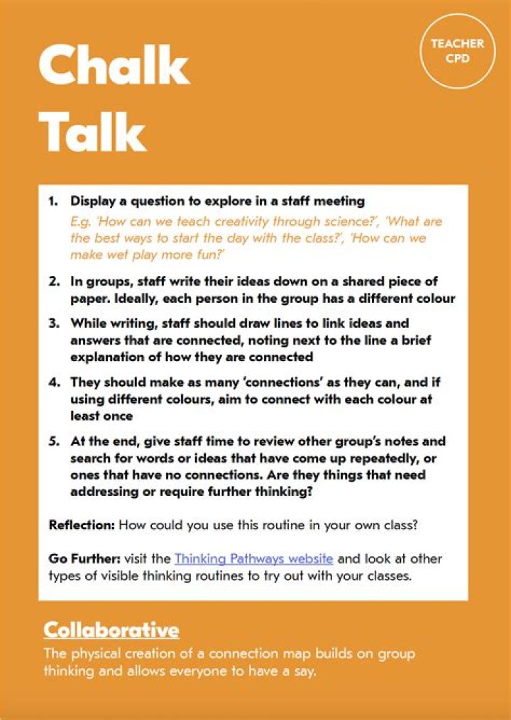 What is a chalk talk activity?