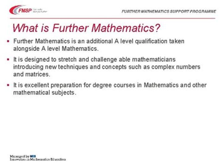 What is further mathematics?