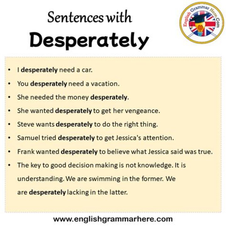 Whats a good sentence for desperately?