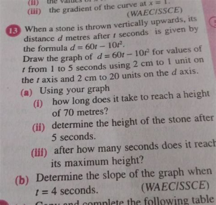When a stone is thrown vertically upwards?