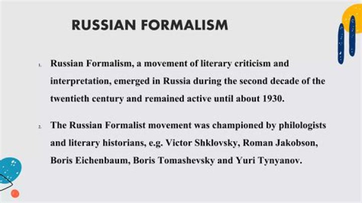 When did russian formalism start?