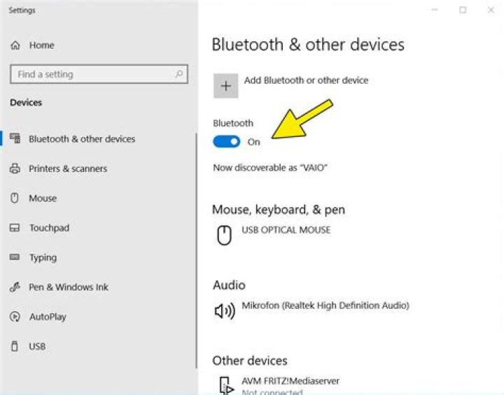 Where is bluetooth setting on computer?