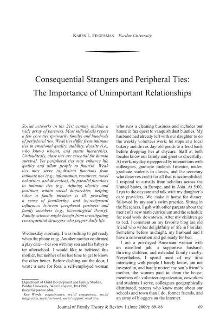 Who is consequential stranger?