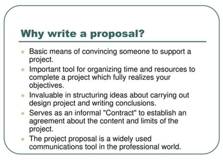 Why write a proposal?