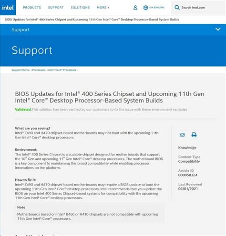 Will b460 support 11th gen?